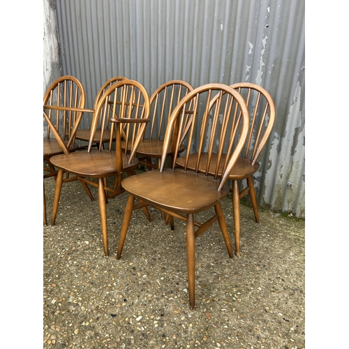 135 - A set of six ercol golden dawn dining chairs