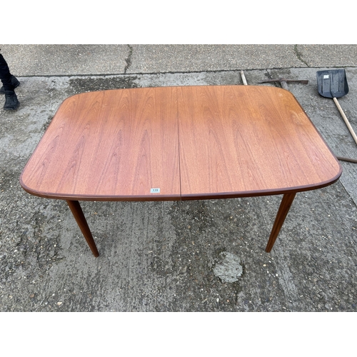 139 - A g plan teak extending dining table max size 190x87