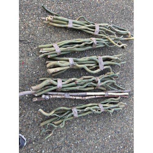 160 - Six bundles of unusual wiggly sticks