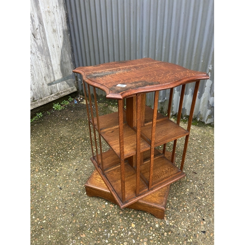 33 - An Edwardian oak revolving bookcase