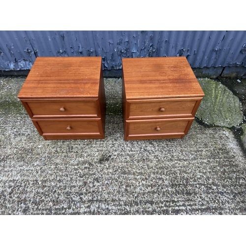 41 - A pair of g plan teak two drawer bedsides