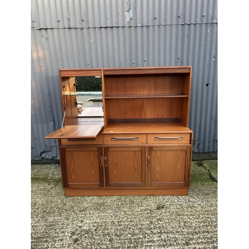 44 - A g plan fresco teak three drawer sideboard with removable drinks cabinet top 144x46x144