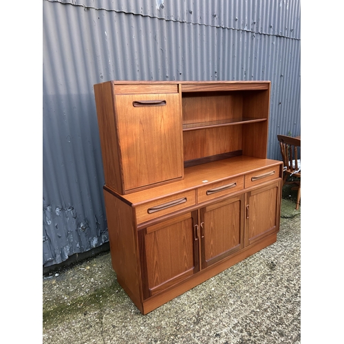 44 - A g plan fresco teak three drawer sideboard with removable drinks cabinet top 144x46x144