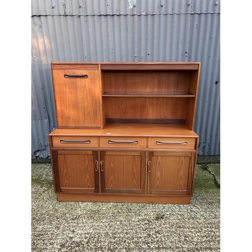 44 - A g plan fresco teak three drawer sideboard with removable drinks cabinet top 144x46x144