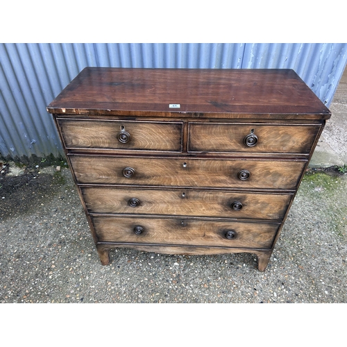 64 - A Victorian mahogany chest of five drawers 100x45x45