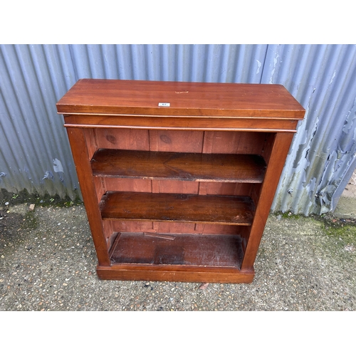 67 - A Victorian mahogany open front bookcase with adjustable shelves 85x28x105