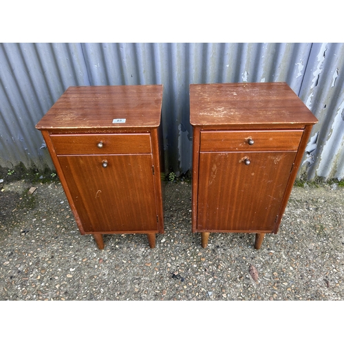 85 - A pair of retro teak bedsides