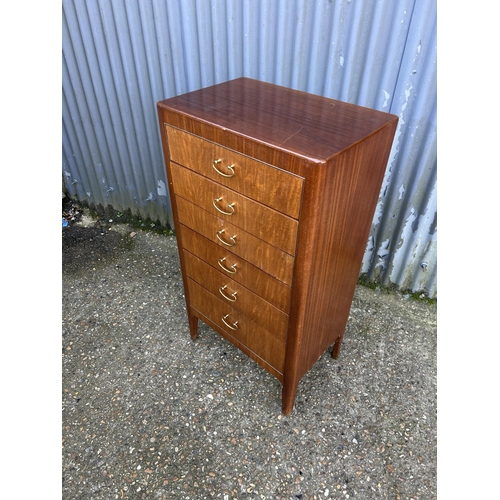 86 - A mid century teak tallboy chest of drawers  60 x40x110