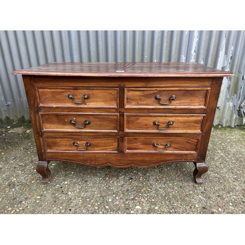 94 - A rustic pine chest of six drawers 100x48x68