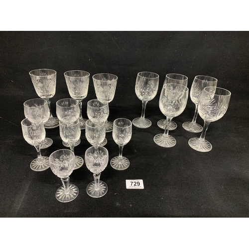 17 Edinburgh Crystal Starburst Drinking Glasses (no Damage)