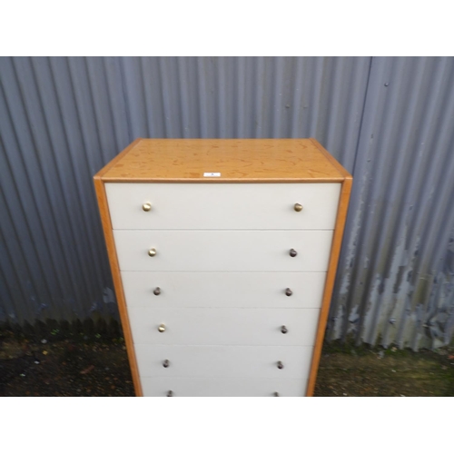 3 - A g plan light oak tallboy chest of drawers