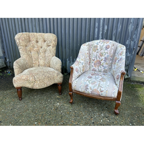 11 - TWO UPHOLSTERED BEDROOM CHAIRS