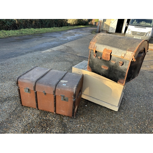 110 - Three large vintage trunks