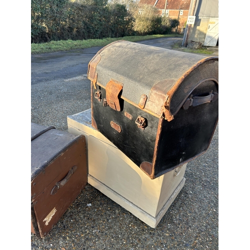 110 - Three large vintage trunks