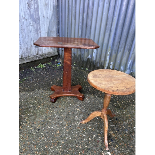 13 - A collection of mahogany side tables including plant stand, tray top table and tripod table