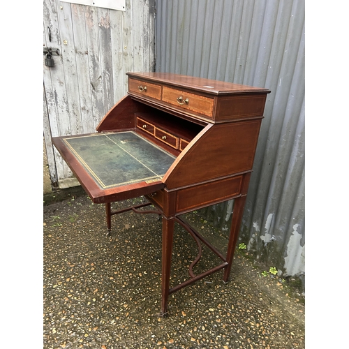 167 - An Edwardian inlaid bureau desk 78cm wide