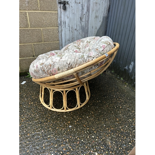 169 - A retro bamboo papasan chair