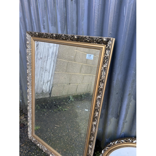 17 - Two gold gilt wall mirrors