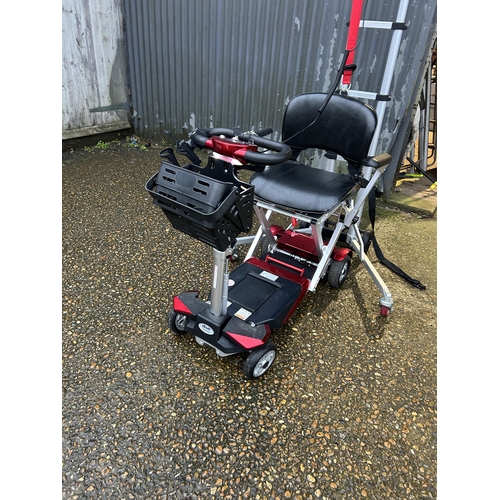 181 - A drive deville elite auto fold mobility scooter together with aluminum electric hoist for car loadi... 