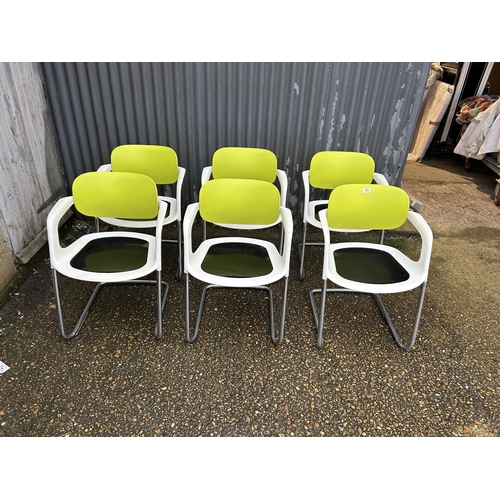 182 - A set of six modern chrome designer chairs by ALLERMUIR