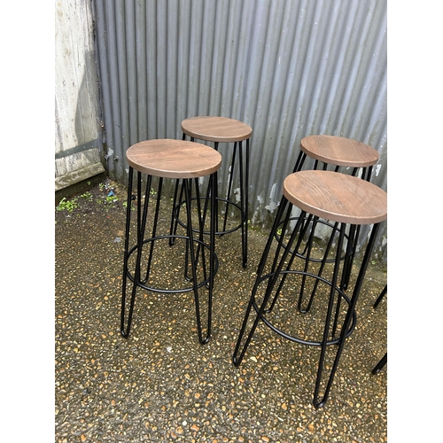 185 - A set of six modern hairpin bar stools 80cm