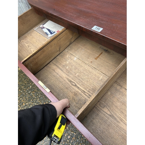 198 - A Victorian mahogany bow front chest of four drawers, recently refurbished with original key and rec... 