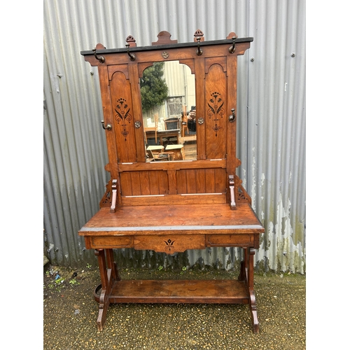 199 - A Edwardian mahogany two section  hallstand   125x205