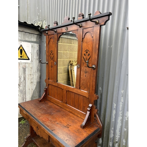 199 - A Edwardian mahogany two section  hallstand   125x205