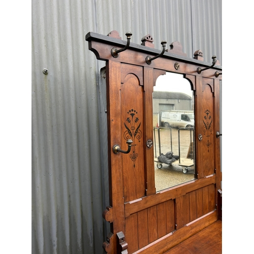 199 - A Edwardian mahogany two section  hallstand   125x205