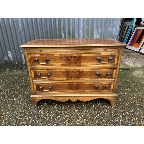 201 - A reproduction yew bachelors chest 90x47x55