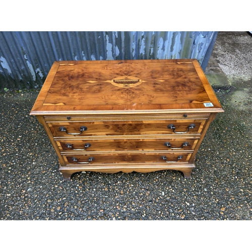 201 - A reproduction yew bachelors chest 90x47x55