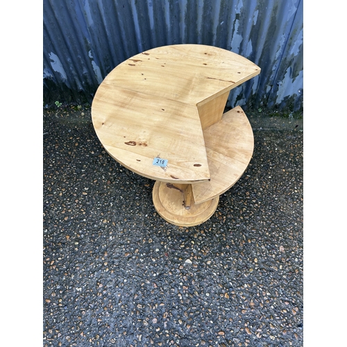 218 - An unusual art deco maple side table