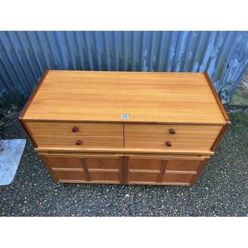 228 - A Nathan teak four drawer sideboard 102x45 x77