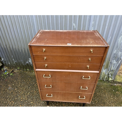 241 - A g plan tallboy chest of six drawers 77x45 x 120