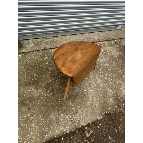 246a - A ercol light elm drop leaf occasional table (original blue label)