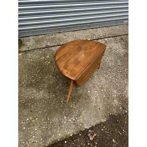 246a - A ercol light elm drop leaf occasional table (original blue label)