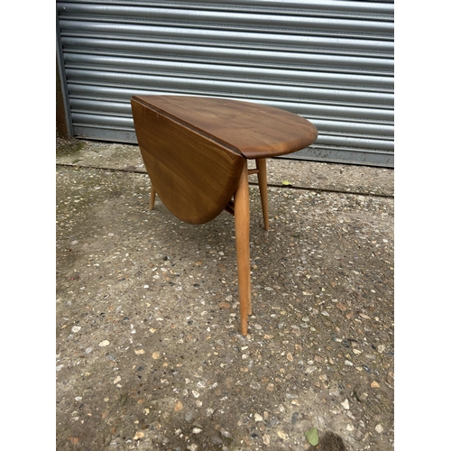 246a - A ercol light elm drop leaf occasional table (original blue label)