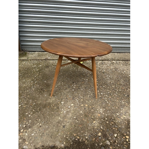 246a - A ercol light elm drop leaf occasional table (original blue label)