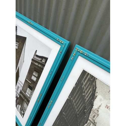 252 - A pair of framed prints of London scenes 80x95