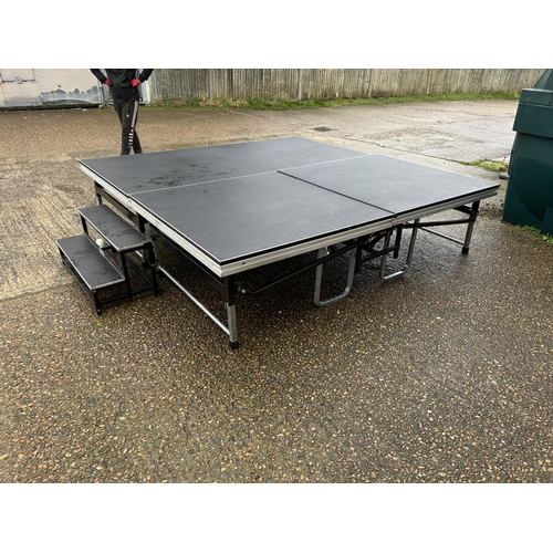 255 - A 2 section  of burgess folding performance  stage making a total size of 8ft x 8ft with access step... 