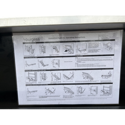 255 - A 2 section  of burgess folding performance  stage making a total size of 8ft x 8ft with access step... 