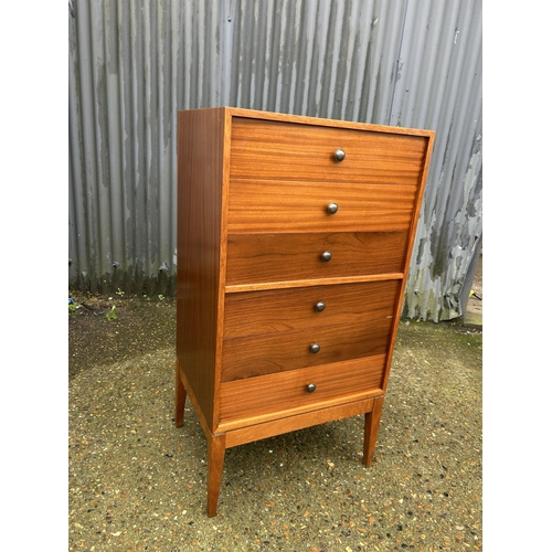 26 - A mid century teak and rosewood tallboy chest of drawers by UNIFLEX 62x34x120