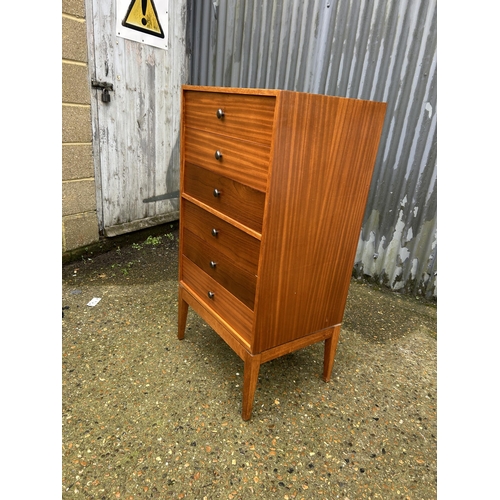 26 - A mid century teak and rosewood tallboy chest of drawers by UNIFLEX 62x34x120