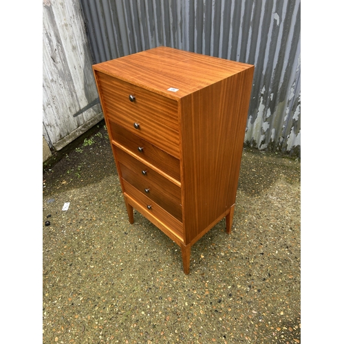 26 - A mid century teak and rosewood tallboy chest of drawers by UNIFLEX 62x34x120