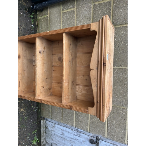 261 - A country pine open bookcase 67x25x140