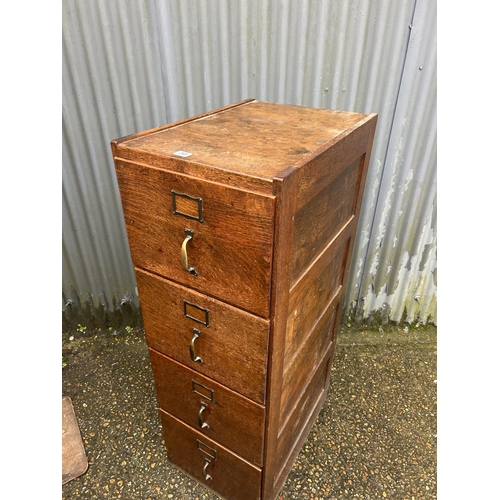 265 - A vintage oak four drawer filling  cabinet 45 x65 x 138