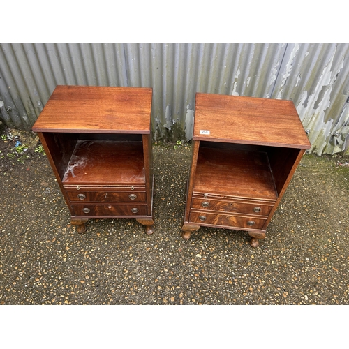 268 - A pair of mahogany two drawers bedsides  46x36x67