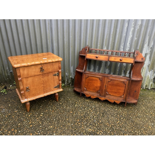 270 - An Edwardian mahogany wall cabinet together with a bedside