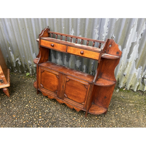 270 - An Edwardian mahogany wall cabinet together with a bedside