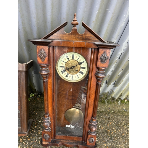 291 - Mahogany wall clock and oak wall clock